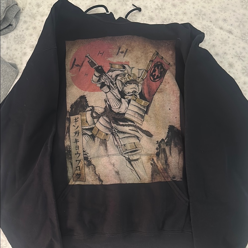 Jerzees Black Samurai Stormtrooper Graphic Sweater